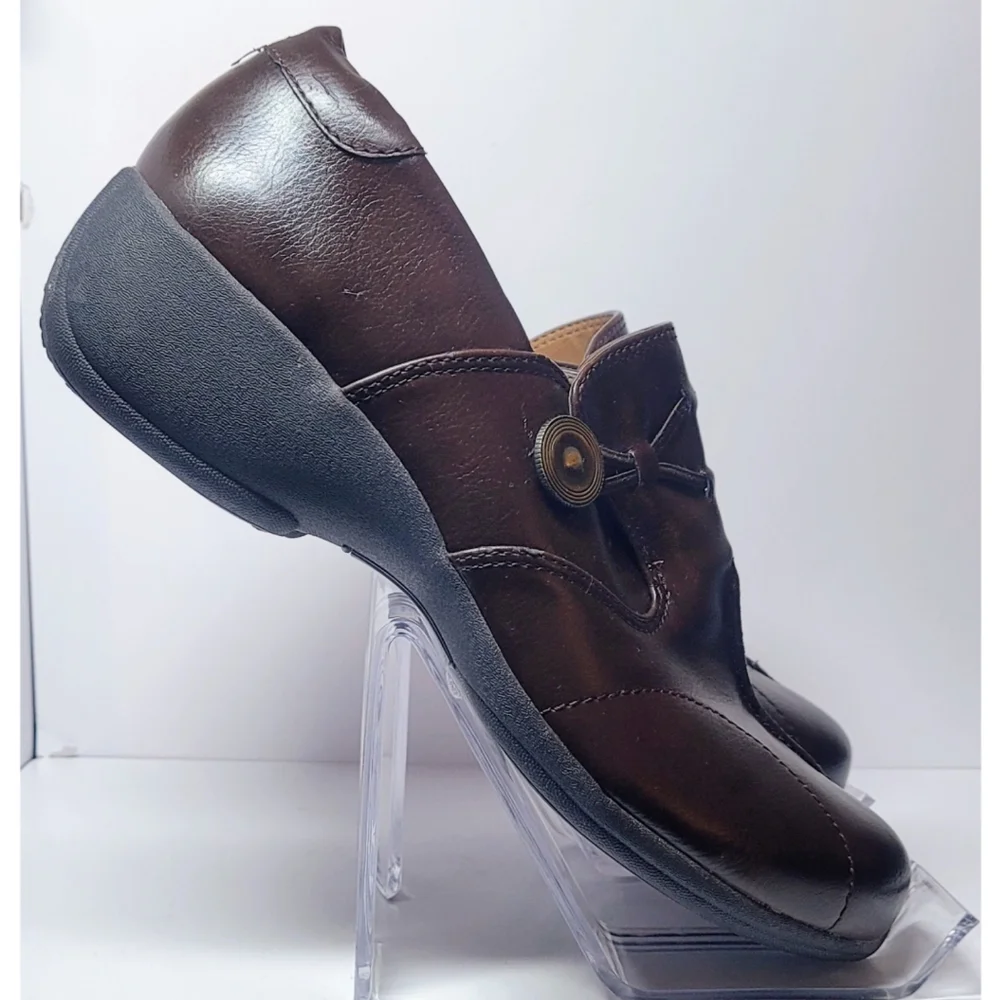 NATURALIZER Jance Womens Shoes Size 9M Brown Leather Wedge Neutral Comfy Office